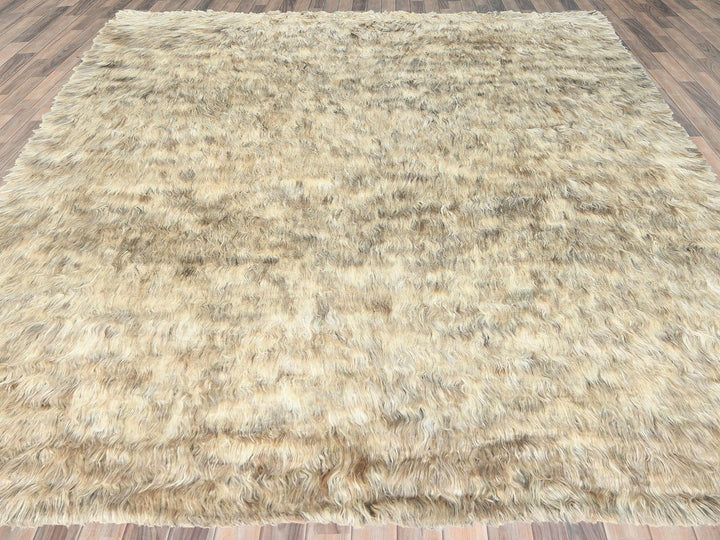 9'0" x 9'0" New Hand Knotted Beige Wool Square Oriental Rug - MOA10282566