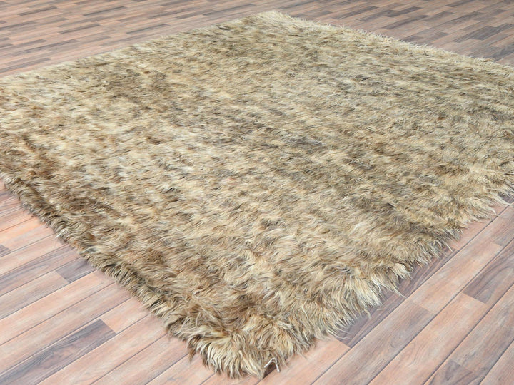 9'0" x 9'0" New Hand Knotted Beige Wool Square Oriental Rug - MOA10282566