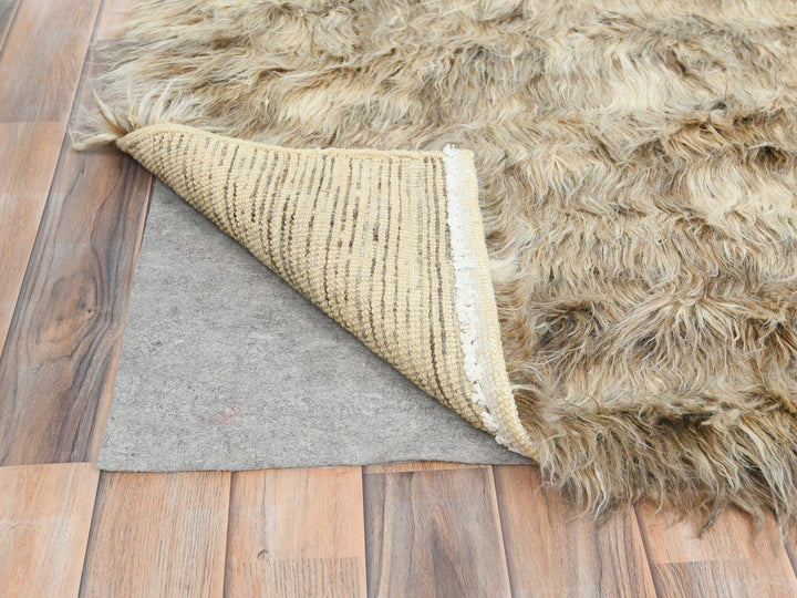 9'0" x 9'0" New Hand Knotted Beige Wool Square Oriental Rug - MOA10282566