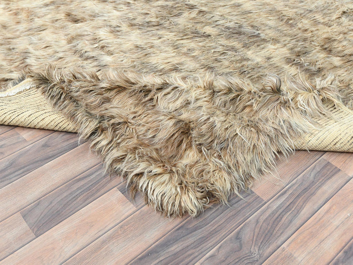 9'0" x 9'0" New Hand Knotted Beige Wool Square Oriental Rug - MOA10282566