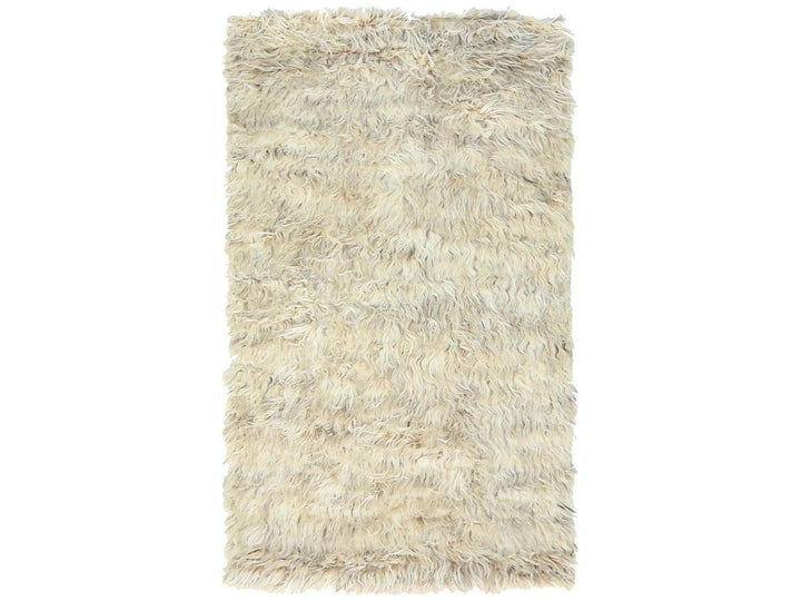 3'1" x 5'3" New Hand Knotted Beige Wool Rectangle Oriental Rug - MOA10282570