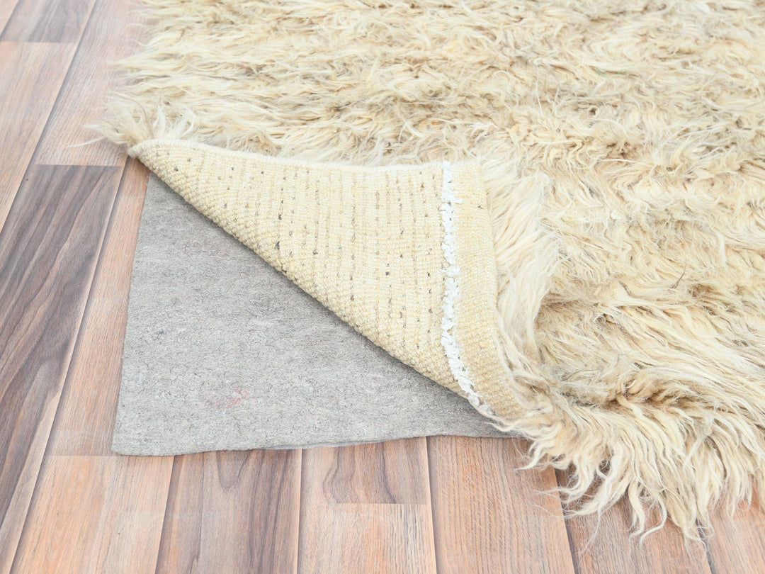 3'1" x 5'3" New Hand Knotted Beige Wool Rectangle Oriental Rug - MOA10282570