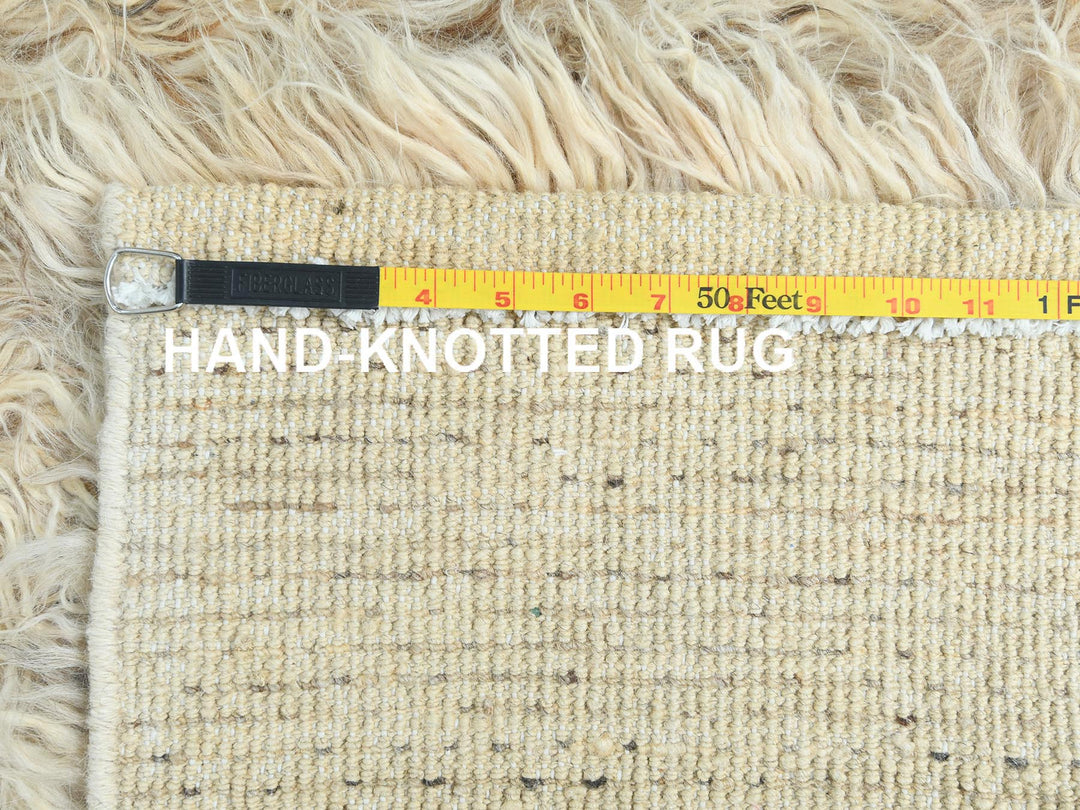 3'1" x 5'3" New Hand Knotted Beige Wool Rectangle Oriental Rug - MOA10282570