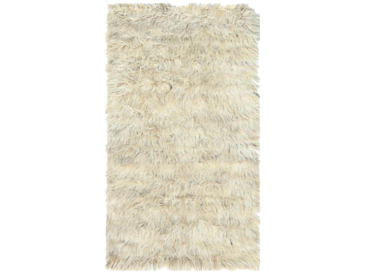 3'0" x 5'4" New Hand Knotted Beige Wool Rectangle Oriental Rug - MOA10282572