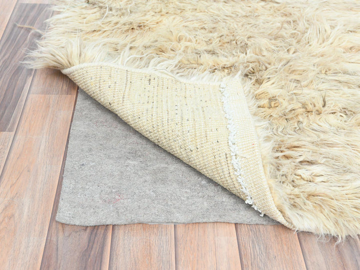 2'7" x 10'1" New Hand Knotted Beige Wool Runner Oriental Rug - MOA10282573