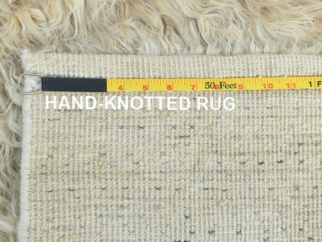 2'6" x 10'0" New Hand Knotted Beige Wool Runner Oriental Rug - MOA10282574