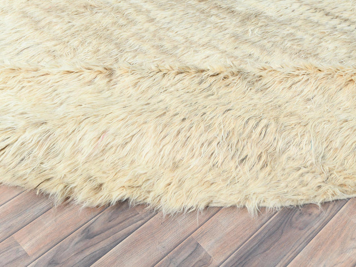12'0" x 12'1" New Hand Knotted Beige Wool Round Oriental Rug - MOA10282658