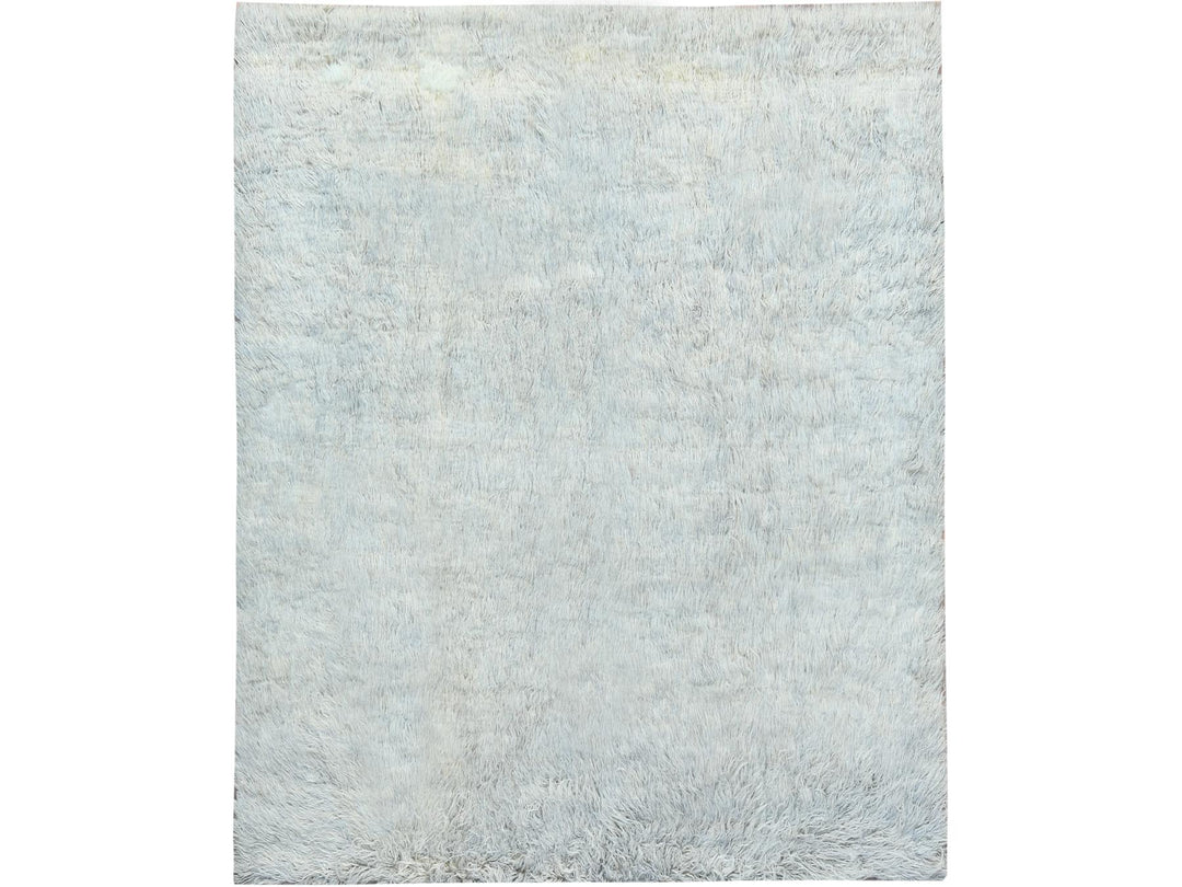 8'0" x 9'9" New Hand Knotted Grey Wool Rectangle Oriental Rug - MOA10282660