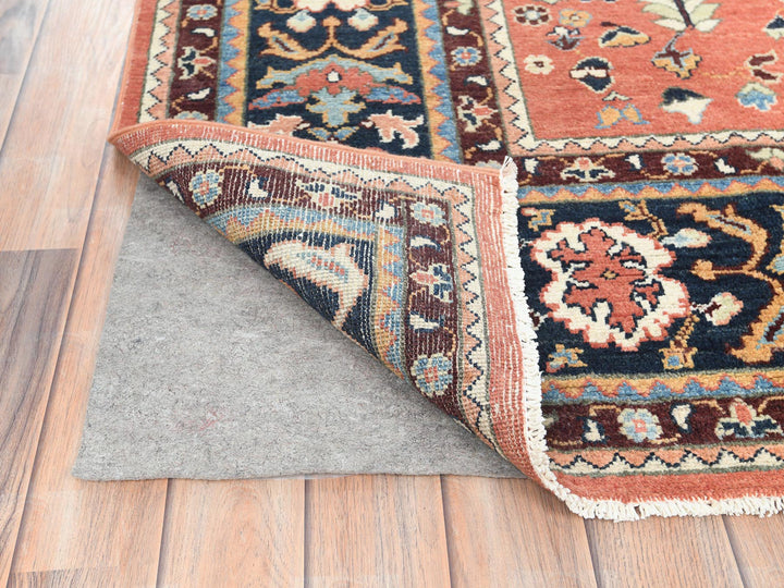 8'0" x 9'6" New Hand Knotted Orange Wool Rectangle Oriental Rug - MOA10282676