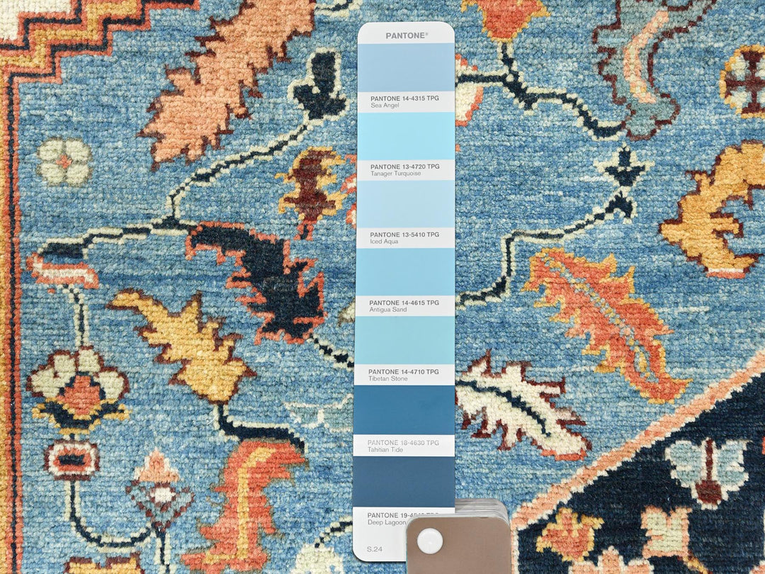 8'0" x 9'6" New Hand Knotted Orange Wool Rectangle Oriental Rug - MOA10282676
