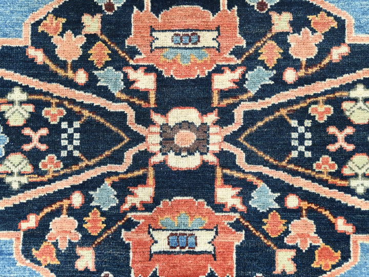 8'0" x 9'6" New Hand Knotted Orange Wool Rectangle Oriental Rug - MOA10282676