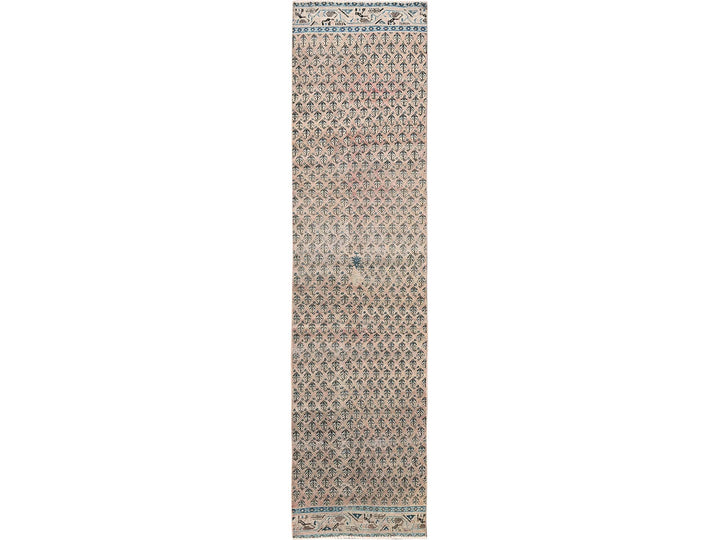 2'4" x 10'1" Vintage Hand Knotted Pink Wool Runner Oriental Rug - MOA102826
