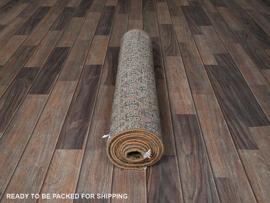 2'4" x 10'1" Vintage Hand Knotted Pink Wool Runner Oriental Rug - MOA102826