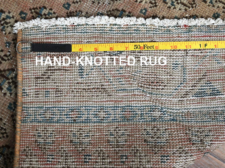 2'4" x 10'1" Vintage Hand Knotted Pink Wool Runner Oriental Rug - MOA102826