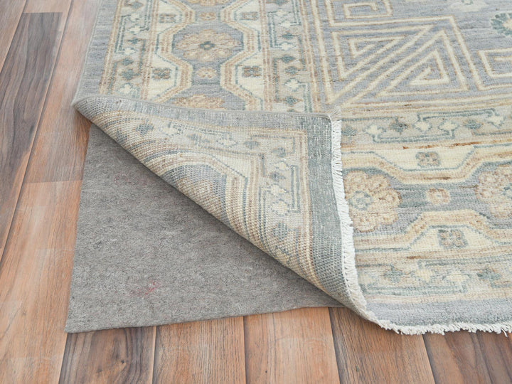 9'1" x 12'0" New Hand Knotted Grey Wool Rectangle Oriental Rug - MOA10282702