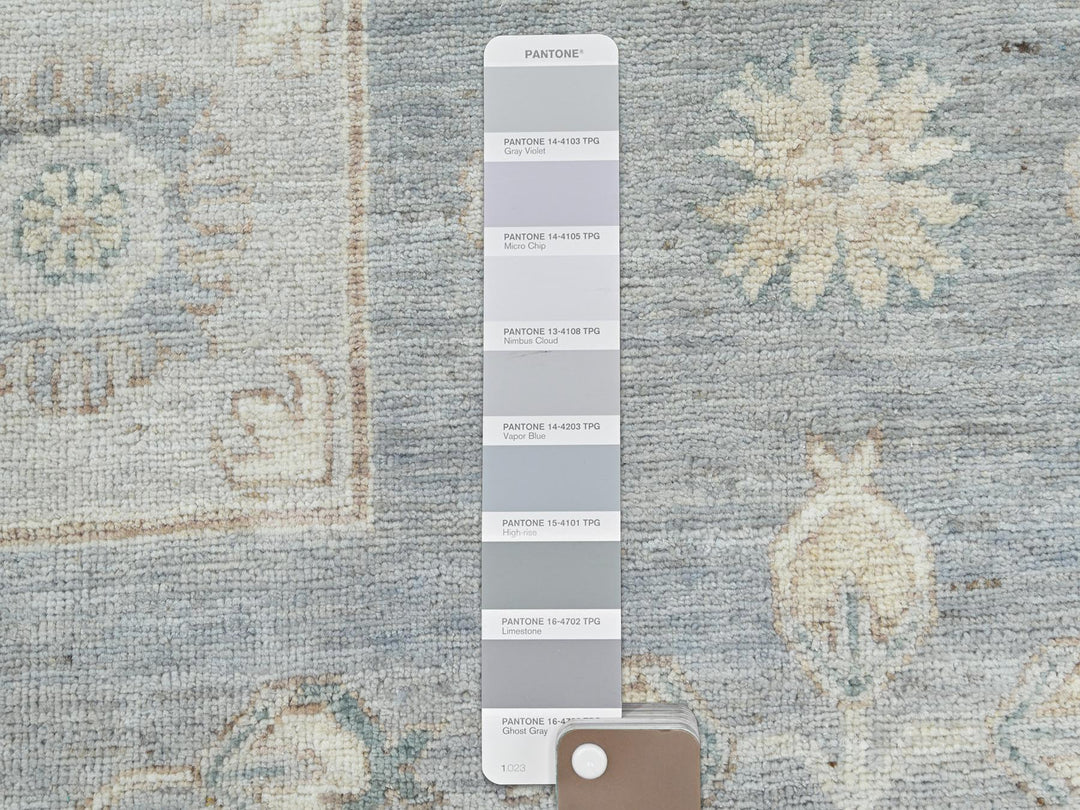 9'1" x 12'0" New Hand Knotted Grey Wool Rectangle Oriental Rug - MOA10282702