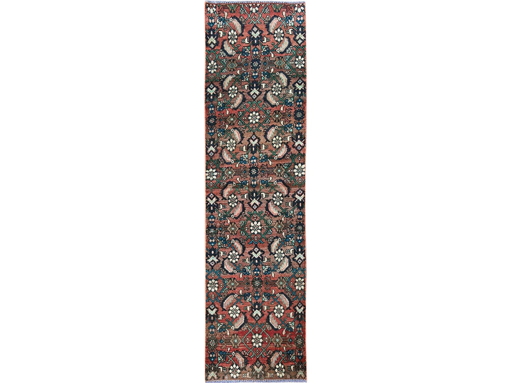 2'2" x 8'7" Vintage Hand Knotted Red Wool Runner Oriental Rug - MOA102827