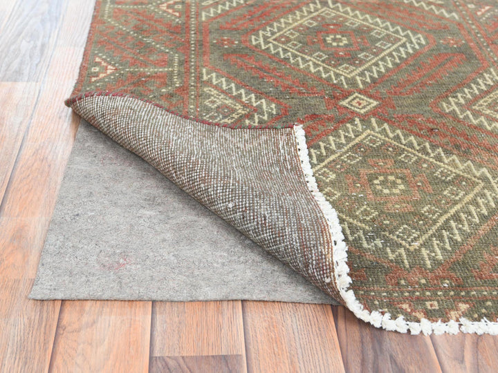 3'0" x 5'5" Vintage Hand Knotted Brown Wool Rectangle Oriental Rug - MOA10282806
