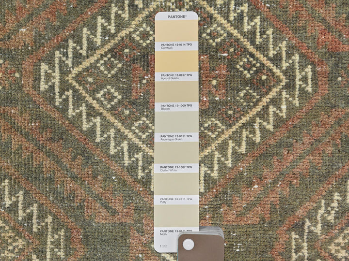 3'0" x 5'5" Vintage Hand Knotted Brown Wool Rectangle Oriental Rug - MOA10282806