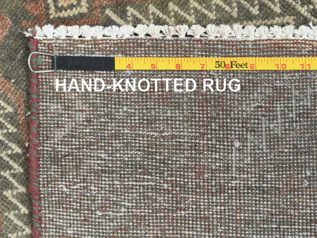 3'0" x 5'5" Vintage Hand Knotted Brown Wool Rectangle Oriental Rug - MOA10282806