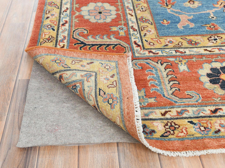 9'1" x 11'8" New Hand Knotted Blue Wool Rectangle Oriental Rug - MOA10282824