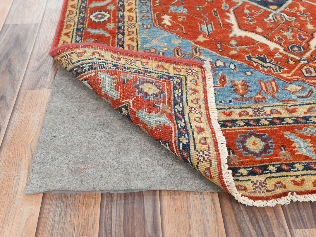 4'0" x 5'9" New Hand Knotted Red Wool Rectangle Oriental Rug - MOA10282826