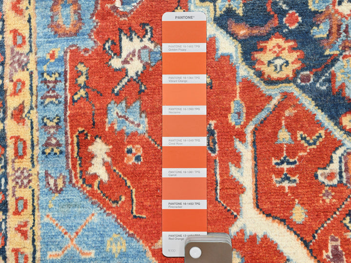 4'0" x 5'9" New Hand Knotted Red Wool Rectangle Oriental Rug - MOA10282826