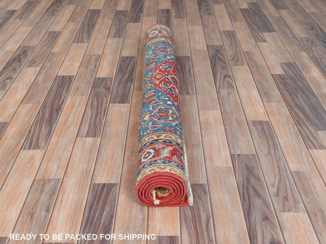 4'0" x 5'9" New Hand Knotted Red Wool Rectangle Oriental Rug - MOA10282826