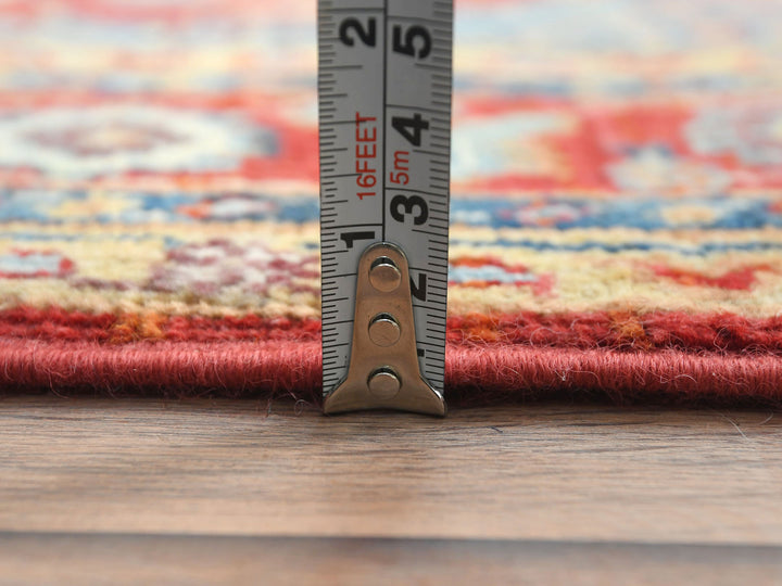 4'0" x 5'9" New Hand Knotted Red Wool Rectangle Oriental Rug - MOA10282826