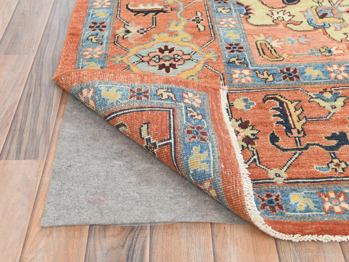 8'9" x 11'8" New Hand Knotted Orange Wool Rectangle Oriental Rug - MOA10282876