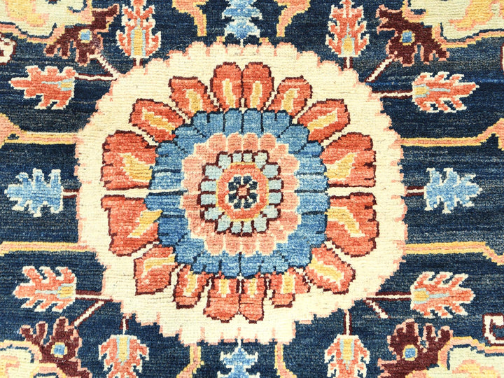 8'9" x 11'8" New Hand Knotted Orange Wool Rectangle Oriental Rug - MOA10282876