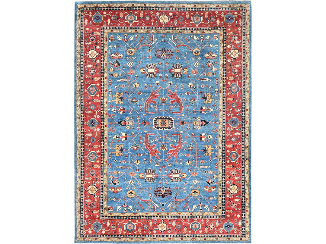 9'10" x 13'6" New Hand Knotted Blue Wool Rectangle Oriental Rug - MOA10282879