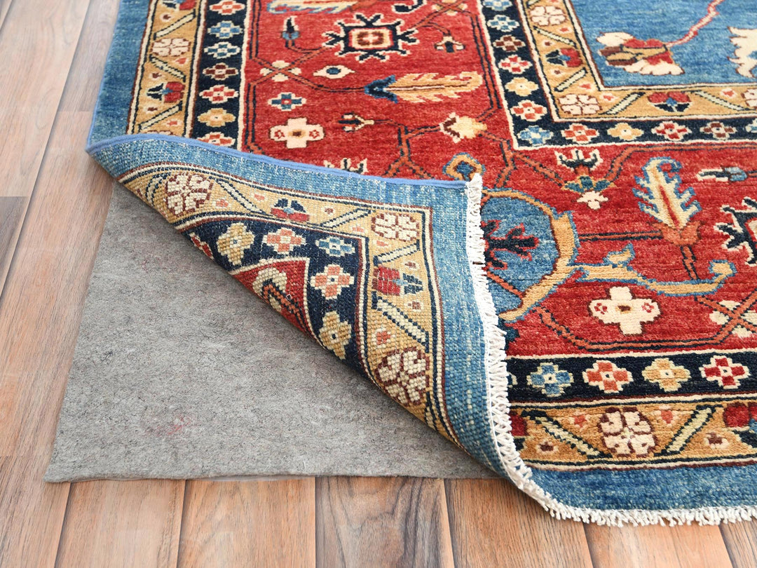 9'10" x 13'6" New Hand Knotted Blue Wool Rectangle Oriental Rug - MOA10282879
