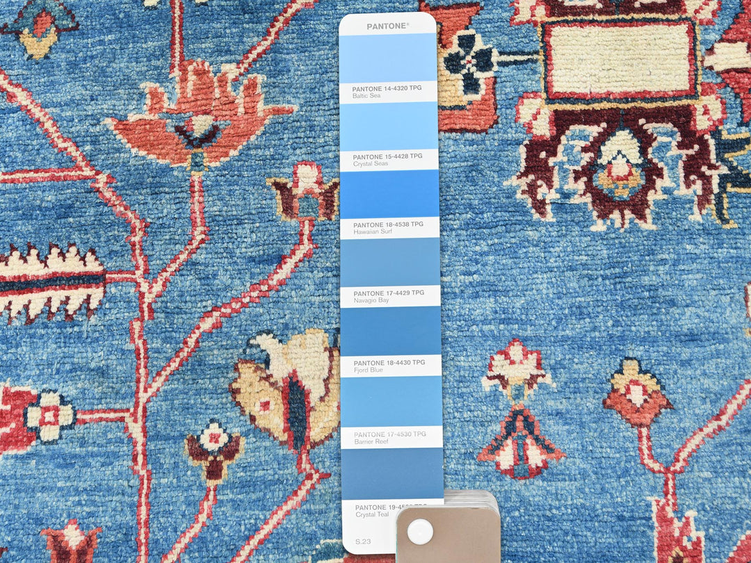 9'10" x 13'6" New Hand Knotted Blue Wool Rectangle Oriental Rug - MOA10282879