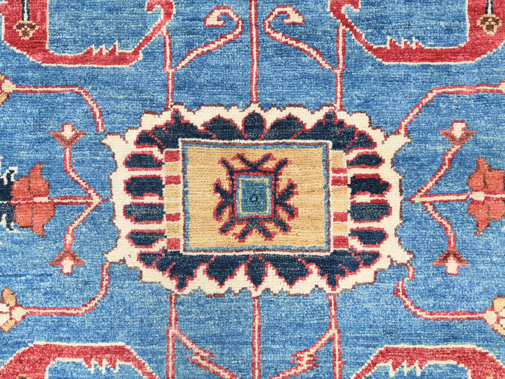 9'10" x 13'6" New Hand Knotted Blue Wool Rectangle Oriental Rug - MOA10282879