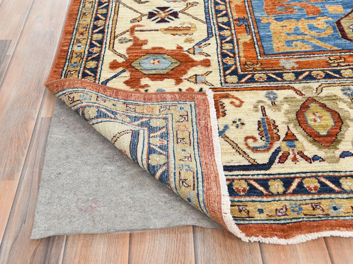 9'0" x 11'9" New Hand Knotted Blue Wool Rectangle Oriental Rug - MOA10282880
