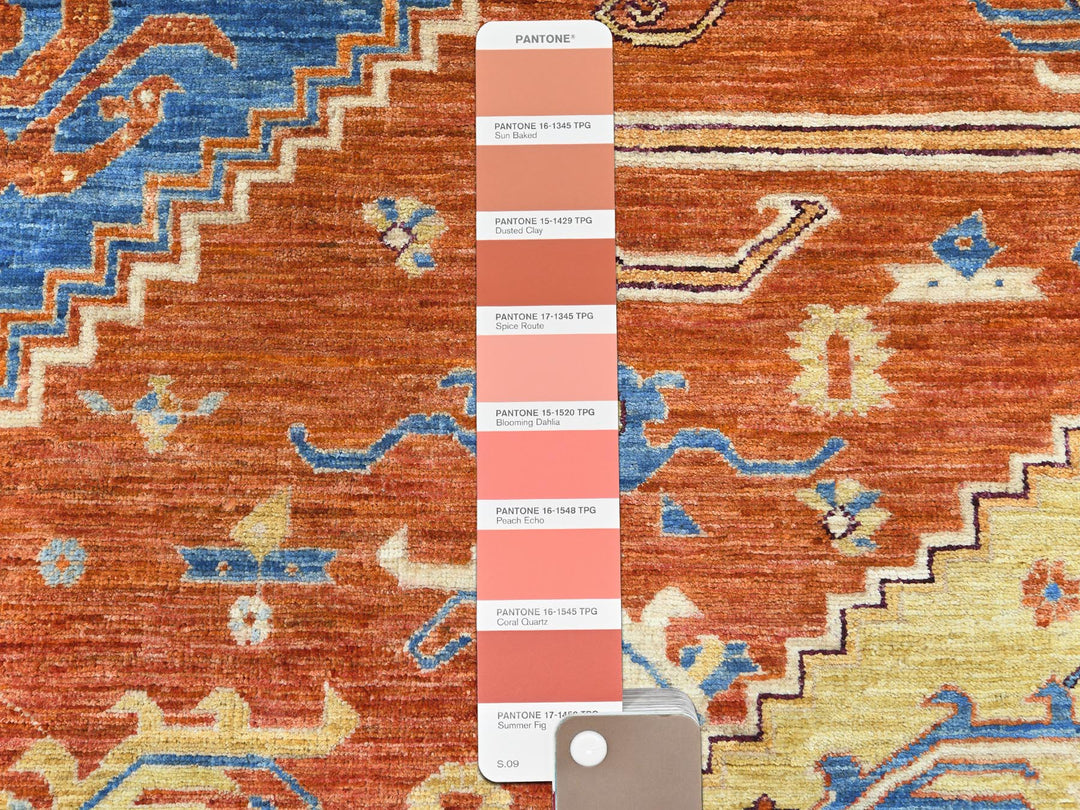 9'0" x 11'9" New Hand Knotted Blue Wool Rectangle Oriental Rug - MOA10282880