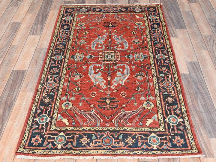 3'0" x 4'10" New Hand Knotted Red Wool Rectangle Oriental Rug - MOA10282917
