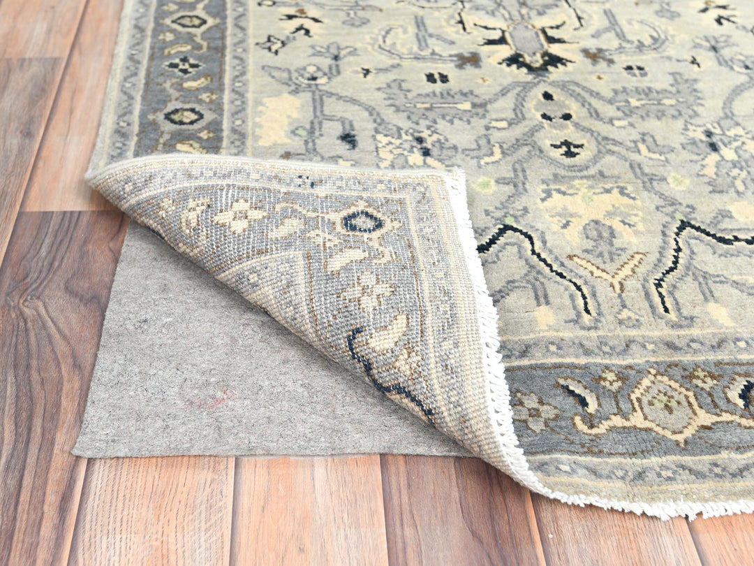 2'10" x 4'10" New Hand Knotted Grey Wool Rectangle Oriental Rug - MOA10282918