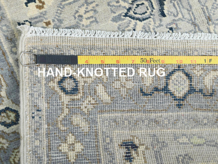 2'10" x 4'10" New Hand Knotted Grey Wool Rectangle Oriental Rug - MOA10282918