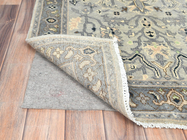 2'10" x 4'10" New Hand Knotted Grey Wool Rectangle Oriental Rug - MOA10282919