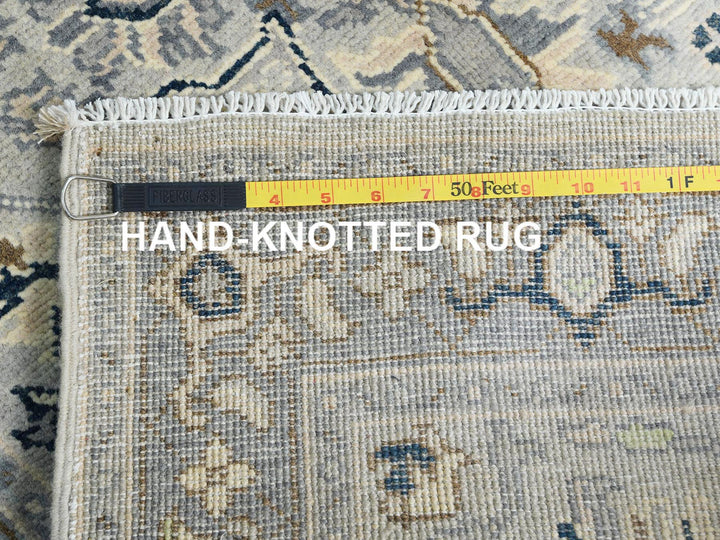 2'10" x 4'10" New Hand Knotted Grey Wool Rectangle Oriental Rug - MOA10282919