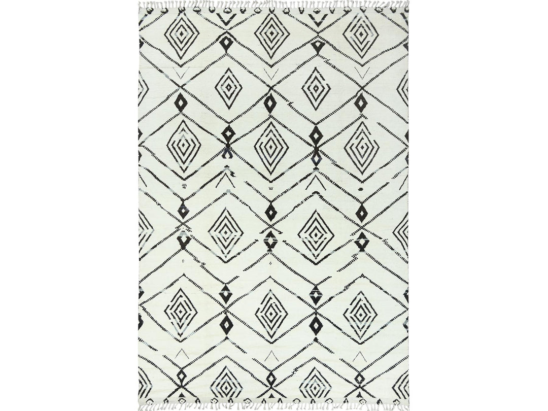 10'0" x 14'4" New Hand Knotted Ivory Wool Rectangle Oriental Rug - MOA10282953