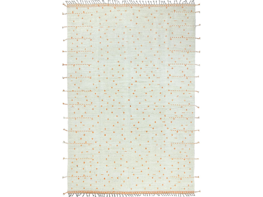 10'0" x 14'4" New Hand Knotted Ivory Wool Rectangle Oriental Rug - MOA10282961