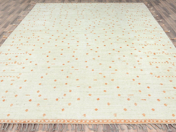10'0" x 14'4" New Hand Knotted Ivory Wool Rectangle Oriental Rug - MOA10282961