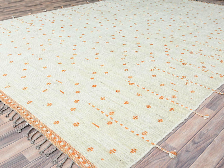 10'0" x 14'4" New Hand Knotted Ivory Wool Rectangle Oriental Rug - MOA10282961