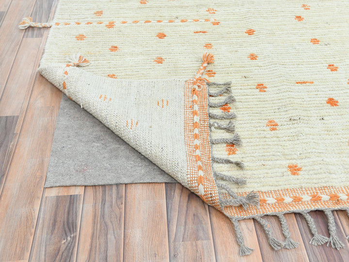 10'0" x 14'4" New Hand Knotted Ivory Wool Rectangle Oriental Rug - MOA10282961