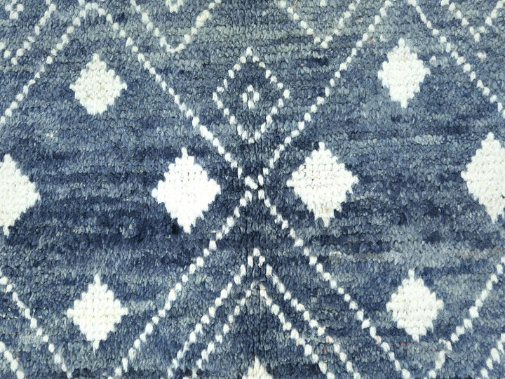 8'0" x 10'8" New Hand Knotted Blue Wool Rectangle Oriental Rug - MOA10282975