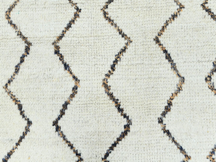 8'2" x 10'5" New Hand Knotted Ivory Wool Rectangle Oriental Rug - MOA10282981