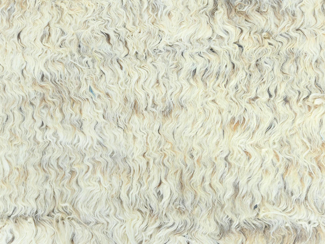 8'1" x 10'1" New Hand Knotted Ivory Wool Rectangle Oriental Rug - MOA10282988